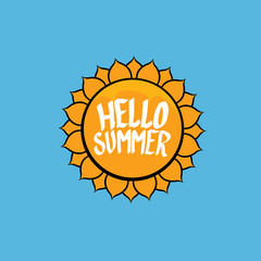 Hello Summer funny vector illustration. 