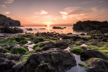 Trevaunance cove cornwall england uk sunset 