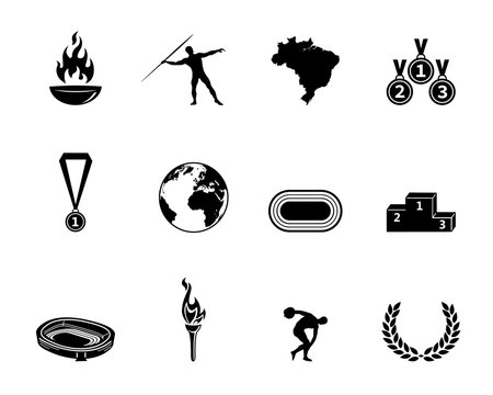 Olympische Spiele - Icons Schwarz