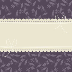 Stylish cover with purple floral background and bows