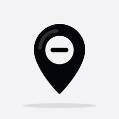 Map Marker - Remove Location Icon in Vector