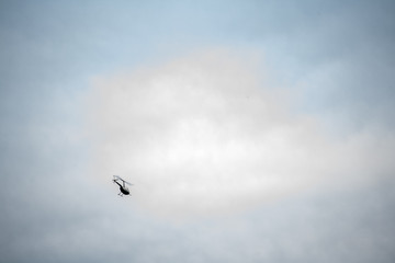 Helicopter in the sky.