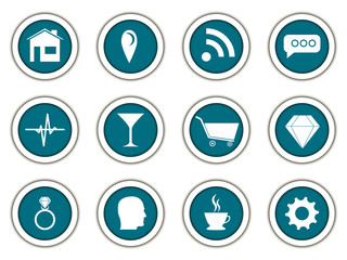 Set of round icons. Paper round. 3d icons. Vector.