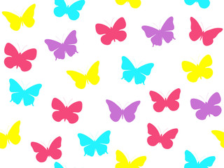 Fototapeta na wymiar Butterfly seamless pattern. Seamless pattern of butterflies. Multicolored butterflies. Vector illustration.