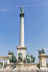 Fototapeta na wymiar The Heroes Square in Budapest, Hungary.
