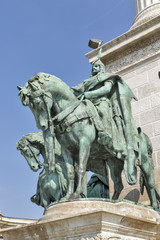 Obraz premium King Arpad on the Millennium Memorial in Budapest, Hungary