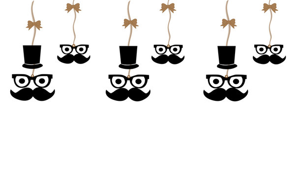 Bigotes y gafas.