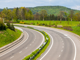 Two-lane highway turned to the left