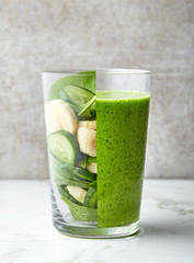 glass of green smoothie