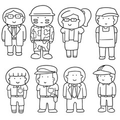 vector set of people
