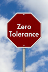 Zero Tolerance Stop Sign