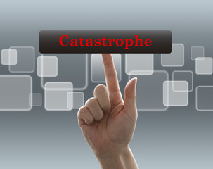 ボタンを押す男性の手（カタストロフィ）