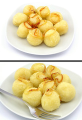 pyzy ziemniaczane z cebulą