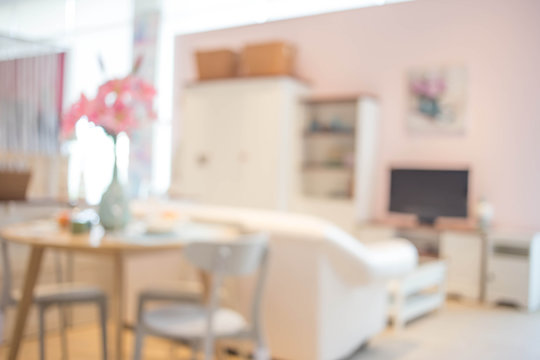 blur image of modern living room interior