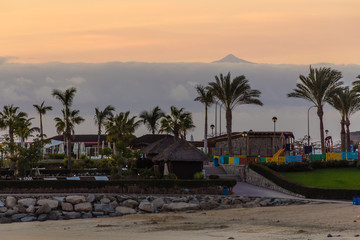 Fototapeta na wymiar Sunset On Amadores Beach-Puerto Rico,Gran C.,Spain