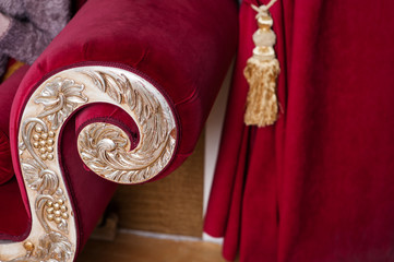 decorated with gold classical style of the sofa in red