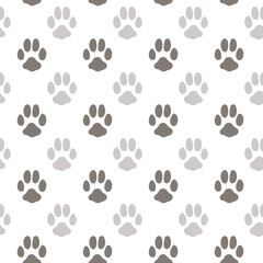 Fototapeta na wymiar Seamless pattern with animal footprint texture