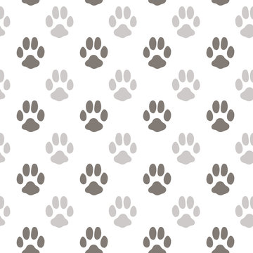 Seamless pattern with animal footprint texture