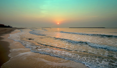 beautiful sunrise over the sea