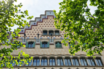 House Facades in Barcelona, Spain