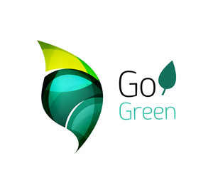 Go green abstract nature logo