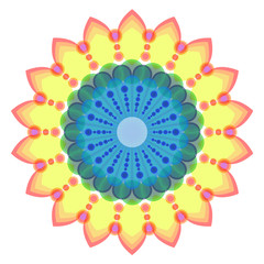 round ornament, colored mandala