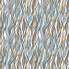 Seamless pattern with doodle waves ornament