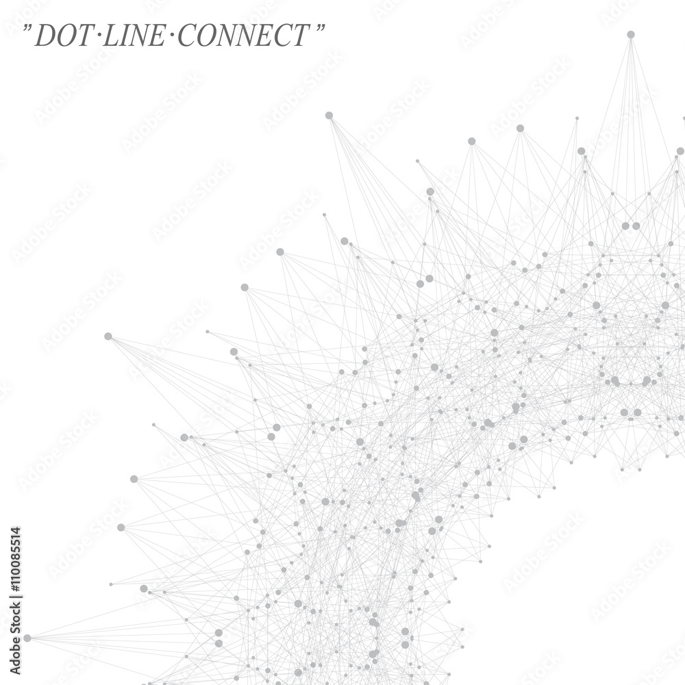 Poster geometric graphic background molecule and communication. connected lines with dots. concept of the s
