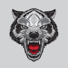 Angry Wolf Face