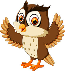 Obraz premium illustration of cute owl cartoon