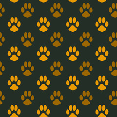 Seamless pattern with animal footprint texture