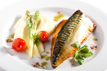 Smoked Fish with Vegetable Garnish
