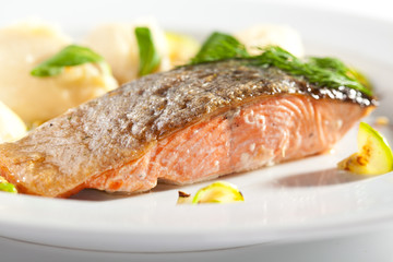 Salmon Steak with Mashed Potato