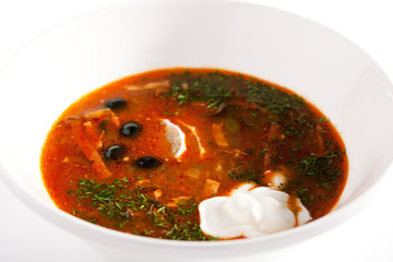 Stewed Meat Soup with Olives and Lemon