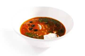 Stewed Meat Soup with Olives and Lemon