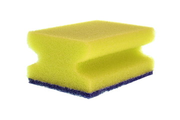 Yellow Kitchen Sponge Isolated On White Background