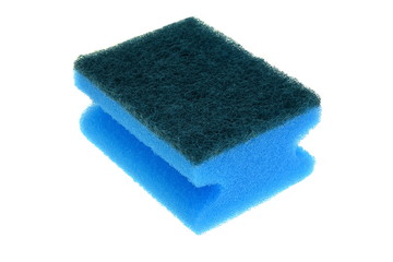Blue Kitchen Sponge Isolated On White Background