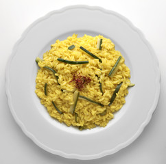 Risotto with saffron and zucchini