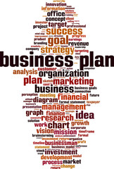 Business plan word cloud concept. Vector illustration