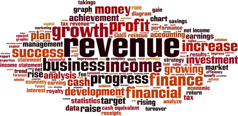 Revenue word cloud concept. Vector illustration