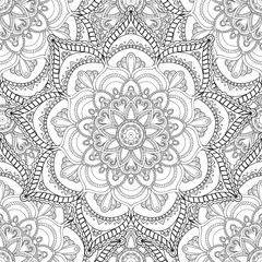 Coloring pages for adults.Decorative hand drawn doodle nature ornamental curl vector sketchy seamless pattern.