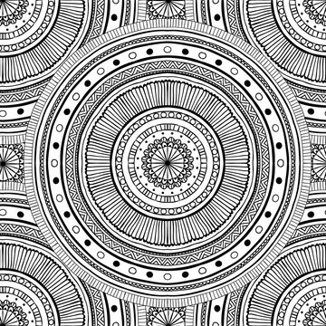 Coloring pages for adults.Decorative hand drawn doodle nature ornamental curl vector sketchy seamless pattern.