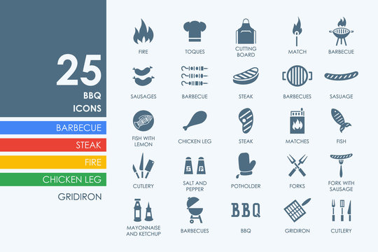 Set of BBQ icons