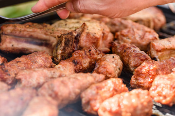 Traditional Romanian Barbecue With Pork Meat Rolls (Mici Or Mititei)
