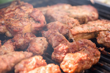 Traditional Romanian Barbecue With Pork Meat Rolls (Mici Or Mititei)