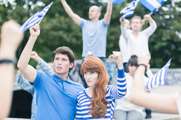 Greek protesting against European Union