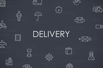 Delivery Thin Line Icons