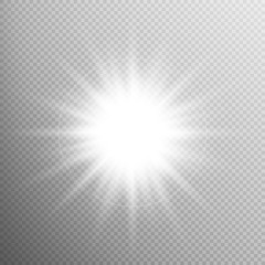 White glowing light burst effect. EPS 10