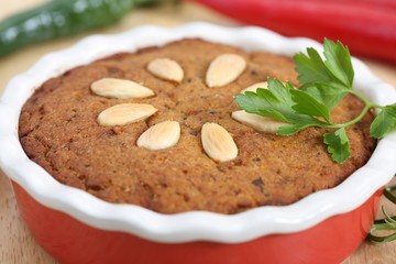 Paté with meat and vegetables.