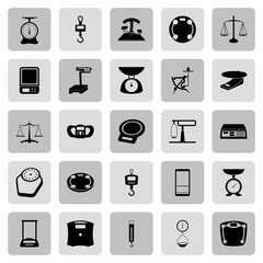 Web icon set - scales, weighing, weight, balance